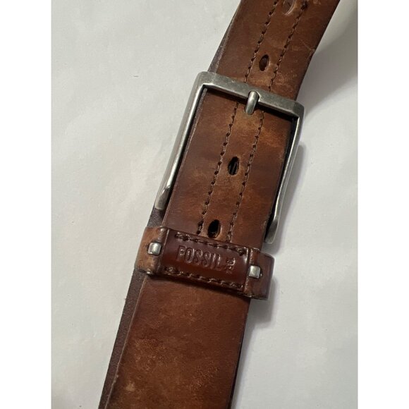 Fossil Genuine Leather Belt Size 34 Brown - Picture 2 of 7